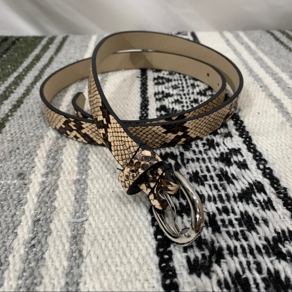 Boho Vegan Faux Snakeskin Skinny Belt